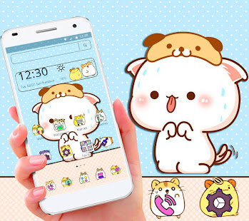 可愛的粉紅色貓卡通小貓可愛的發射器主題(圖5)-速報App