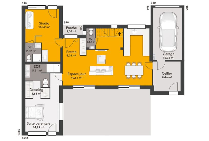  Vente Terrain + Maison - Terrain : 720m² - Maison : 115m² à Mesnières-en-Bray (76270) 