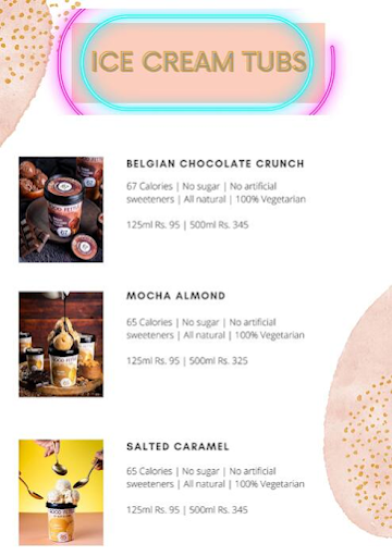 Good Fettle - Healthy Ice Cream menu 