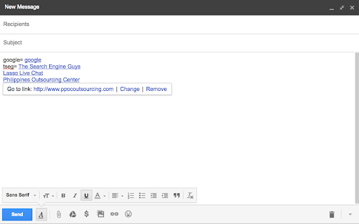 HyperG - Automatic Hyperlinks In Gmail