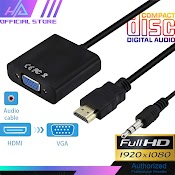 Cáp Hdmi To Vga Có Audio Chuyển Đổi Tín Hiệu Hdmi Sang Vga, Hdmi To Vga With Audio #Full Hd