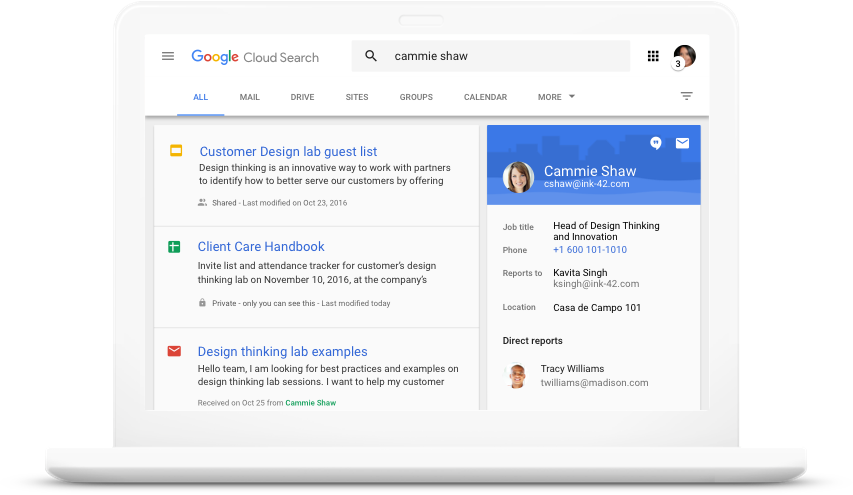 Search across Google Workspace products