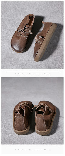 Title 13, Retro Mori Style Flat Bottom Slip-on Low-cut Wo...