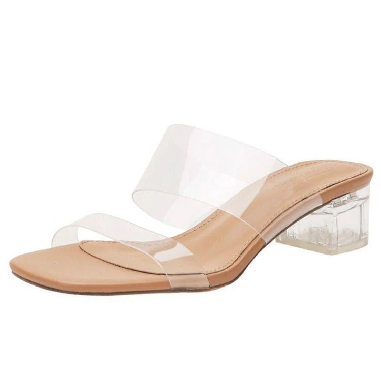 Transparante hoge hakken damessandalen van schapenvacht zomer. Zomerse elegantie en comfort, ideaal voor warme dagen en stijlvolle looks.