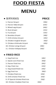 Food Fiesta menu 1