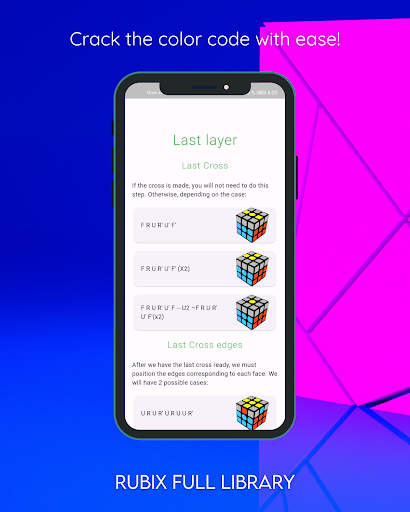 Screenshot RubiX Cube Solver: 3x3 Library