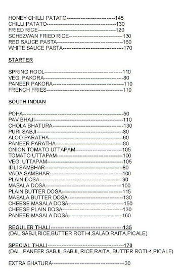 Hotel Marwal Cafe & Restaurant menu 