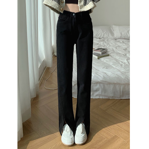 Title 10, Split Black Jeans High Waist Micro Flared Small...
