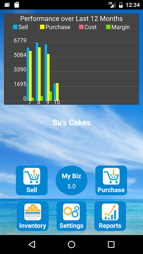 Android application Manage sales for small biz screenshort