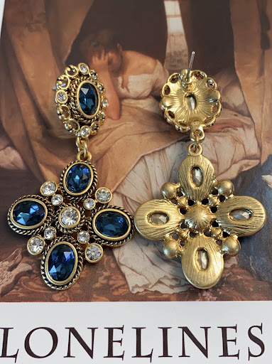 Title 5, Exquisite Retro Rhinestone Vintage Earrings, pe...