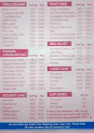 The Cake House menu 1