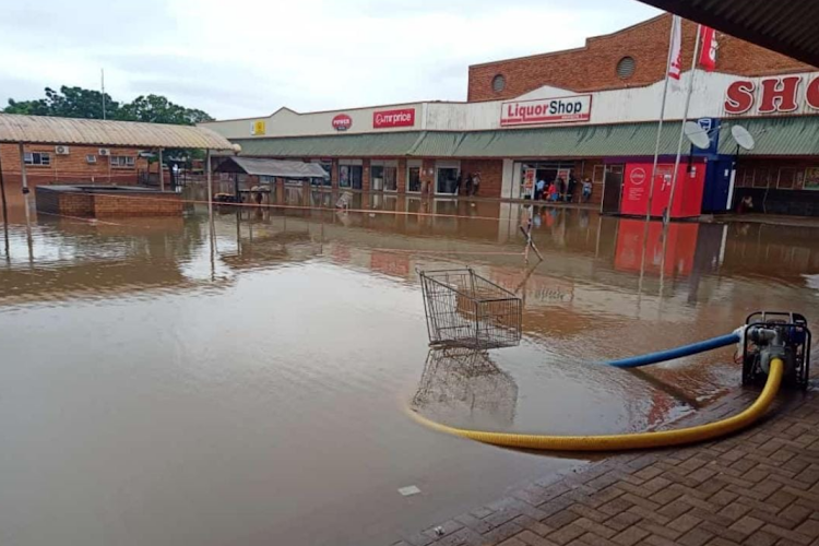 Heavy rains flooded the town of Mkhuze in northern KwaZulu-Natal on Friday.