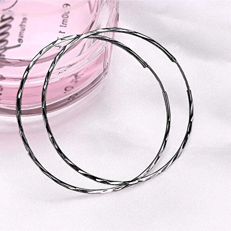 Sterling Silber Creolen Ohrringe für Damen, 20mm, klassisch und elegant. Ideales Schmuck Geschenk für Frauen.
