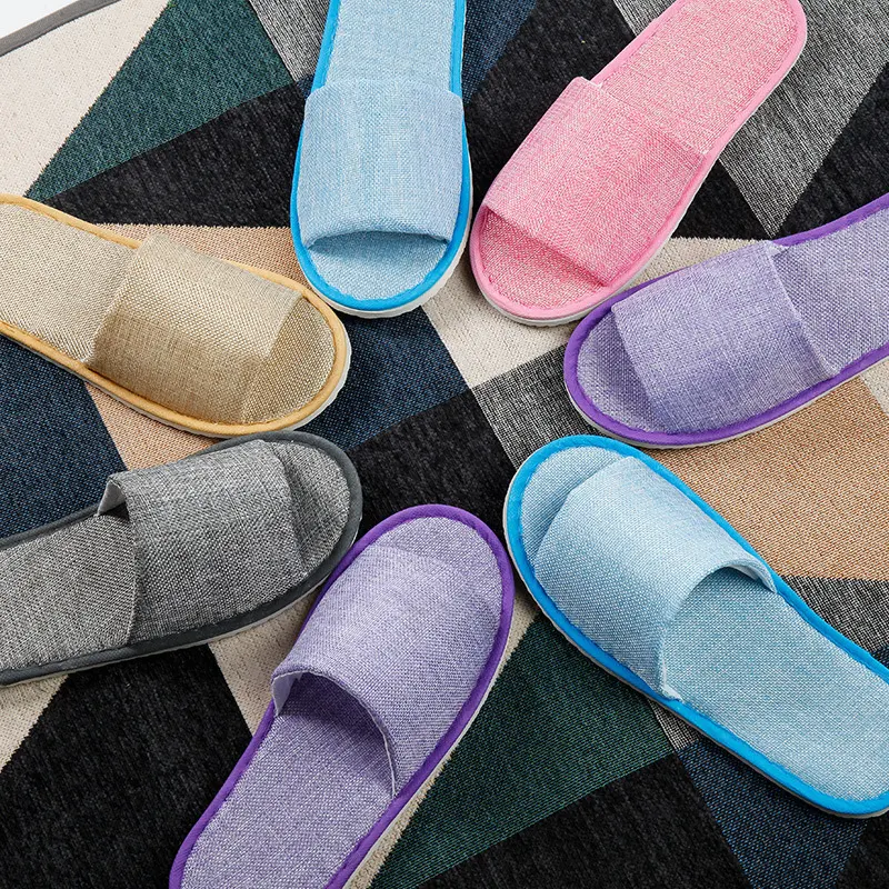 Title 3, Hemp Simple Slippers for Men and Women Hotel Tr...