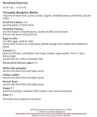 The Verandah, Trident menu 4