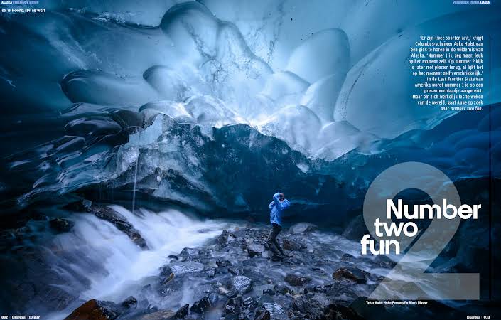 Under the Mendenhall Glacier for Columbus Magazine