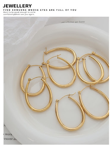 Title 6, Titanium Plated 18K Gold U-shaped Earrings – st...