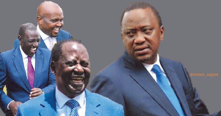 Moses Kuria, William Ruto, Raila Odinga, Uhuru Kenyatta