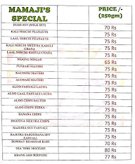 Mamaji Namkeen And Sweets menu 1