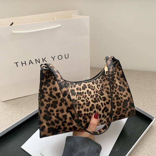 Title 8, Leopard cow print underarm bag, a stylish and c...