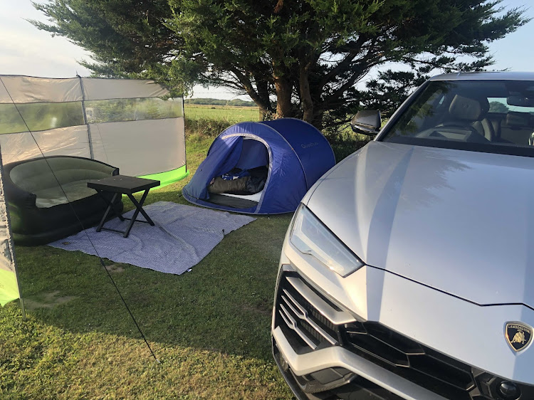 We really did go camping in a Lamborghini. People do it at Le Mans all the time. Picture: MARK SMYTH