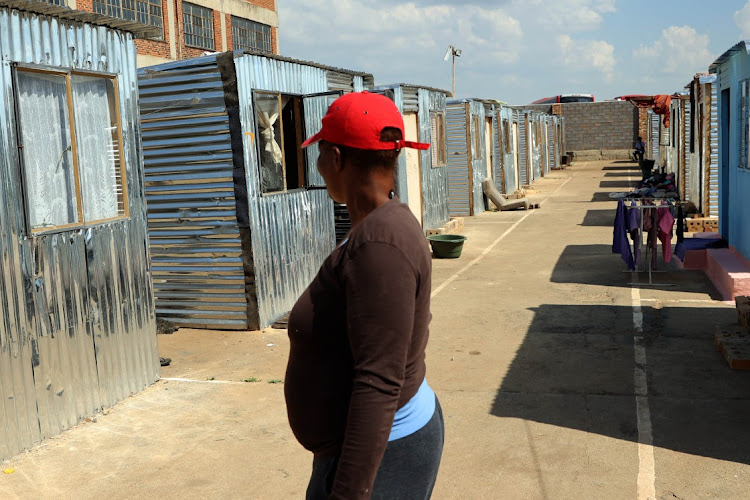 Sipiwe Ngcobo, a survivor of Usindiso building fire in Marshaltown, at the Denver temporary shelters in Johannesburg.