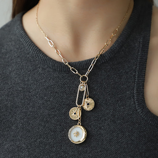 Title 2, Star and Moon Necklace Earrings Ring Set for Wo...