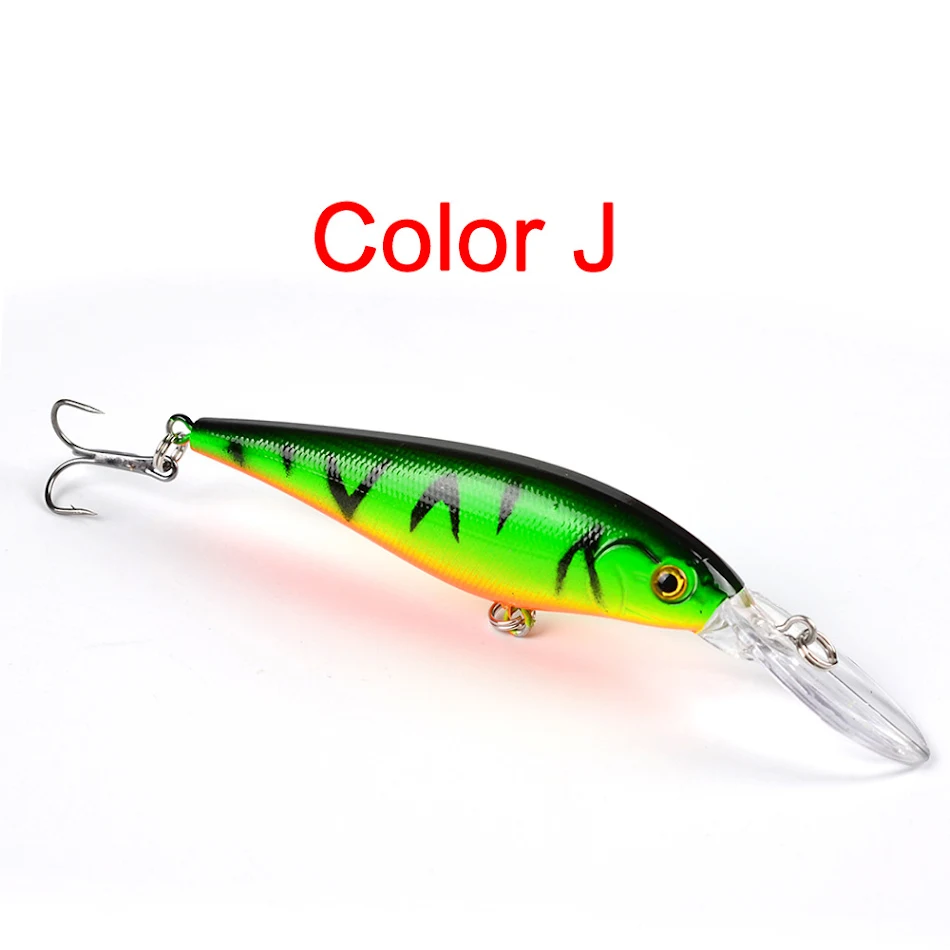 10 Señuelos Minnow de Pesca Estilo Laser Cebo Artificial Duro 3D Ojos 11cm 10g Wobblers Crankbait Minnows para Capturar Peces