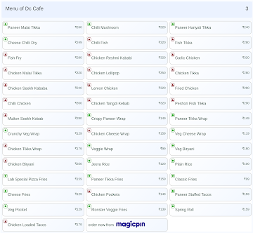 Dc Cafe menu 