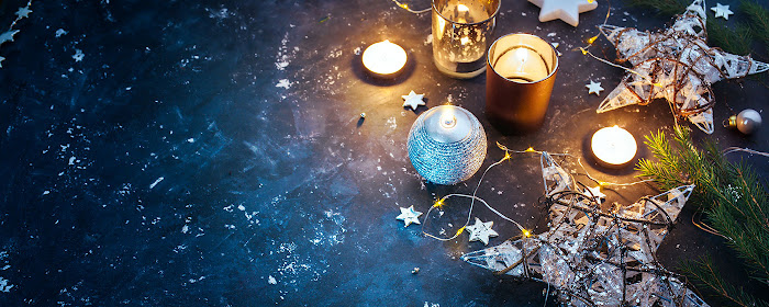 Christmas stars and candles marquee promo image
