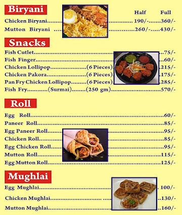 Rasm Biryani & Snacks menu 