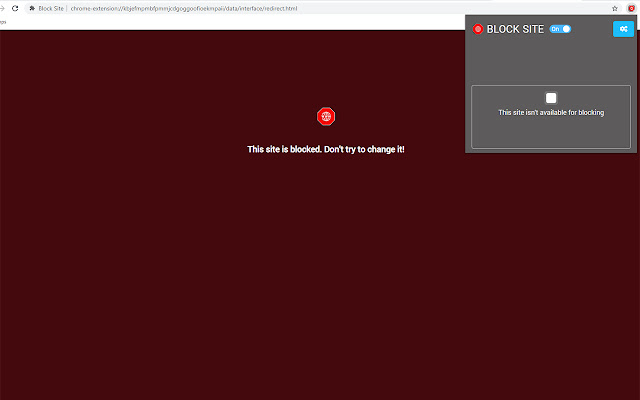 Block Site chrome extension