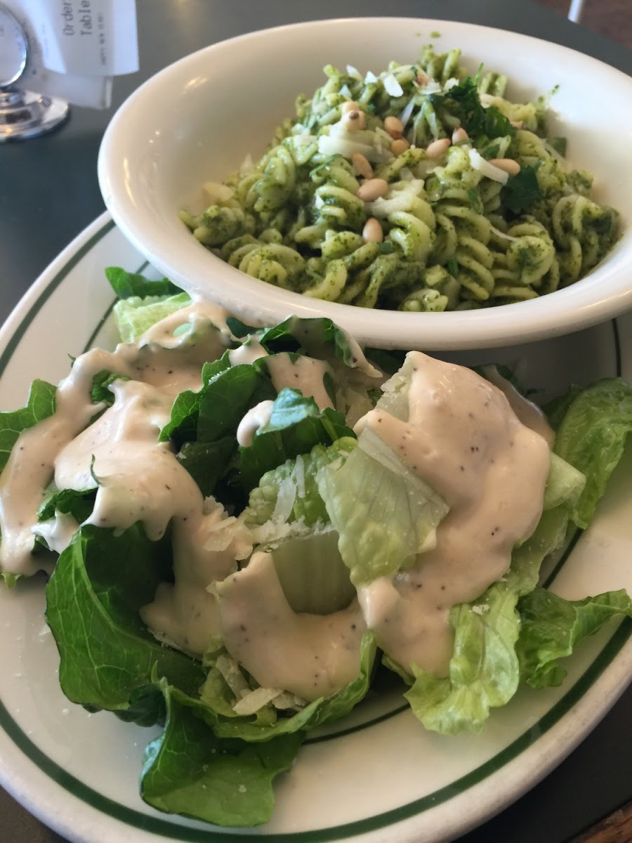 Pasta and salad lunch special