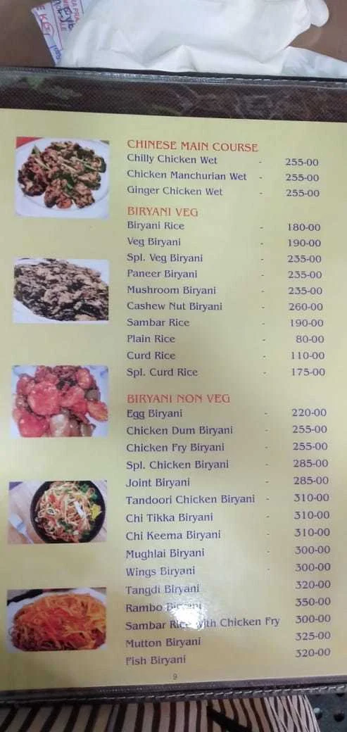 Grand Nagarjuna menu 