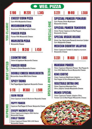 pizza one menu 