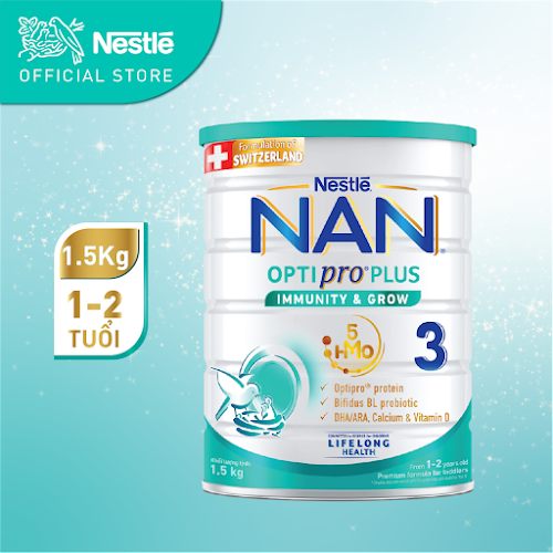 Sản Phẩm Dinh Dưỡng Nestlé NAN OPTIPRO PLUS 3 1500g/lon với 5HMO