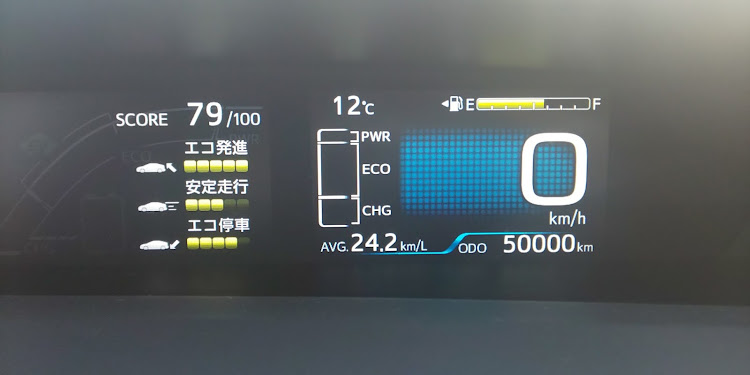 プリウスのキリ番・50000km・ようやく？・明日から福岡・チームローガン九州に関するカスタム事例の投稿画像2枚目
