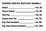 Shri Umiya Kutchi Dabeli & Sandwich menu 1