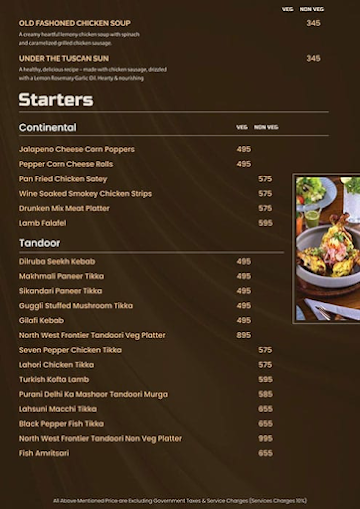 Terrace 66 - Bar & Grill menu 