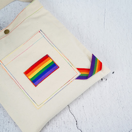 Title 7, Six Colors Rainbow Canvas Bag LGBT Embroidered ...