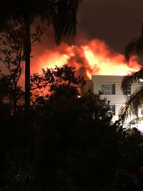 A fire gutted the top floor of Povall Court in Durban on Saturday night.