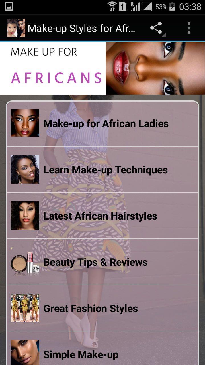Make-up Styles for Africans Screen 2