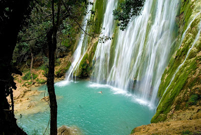 Cascada Limon waterfall near Samana in the Dominican Republic.