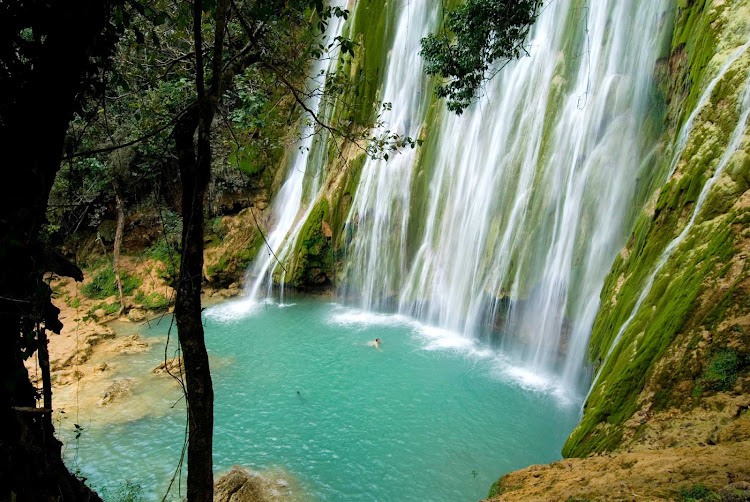 Cascada Limon waterfall near Samana in the Dominican Republic.