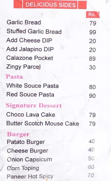 Friend's Pizza Cafe menu 