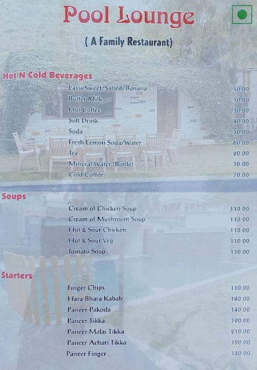 The Sagar Pool Side by Labh Garh menu 