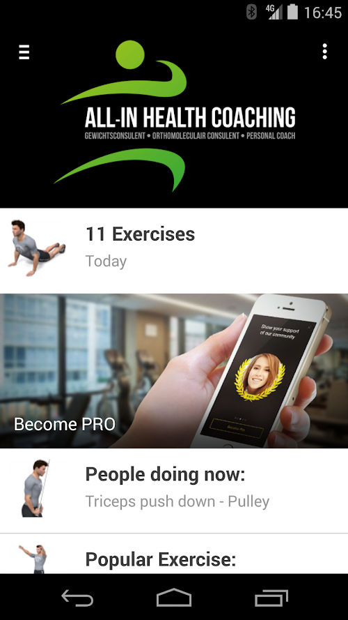 Android application All-in Health Coaching screenshort