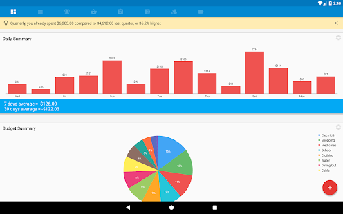 Bluecoins - Keuangan, Anggaran, Uang, Biaya Tracker Screenshot