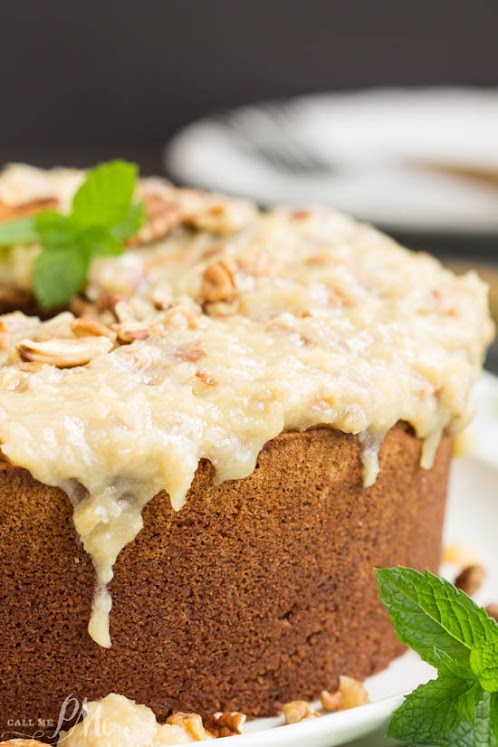 German Chocolate Pound Cake with Coconut Pecan Frosting