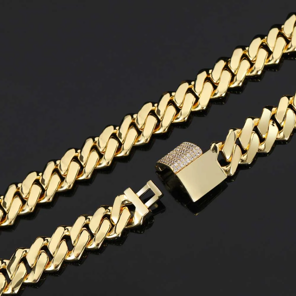 Title 16, Collier Hip Hop 14mm Double Rang Bracelet Barre...